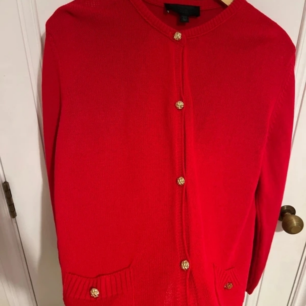 Zara red cardigan